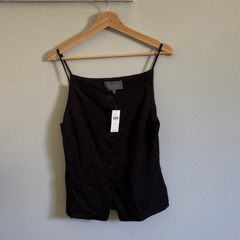 Sunday in Brooklyn Black Camisole with Buttons